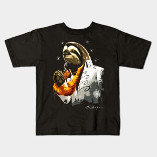 Black Velvet Painting Sloth Kids T-Shirt